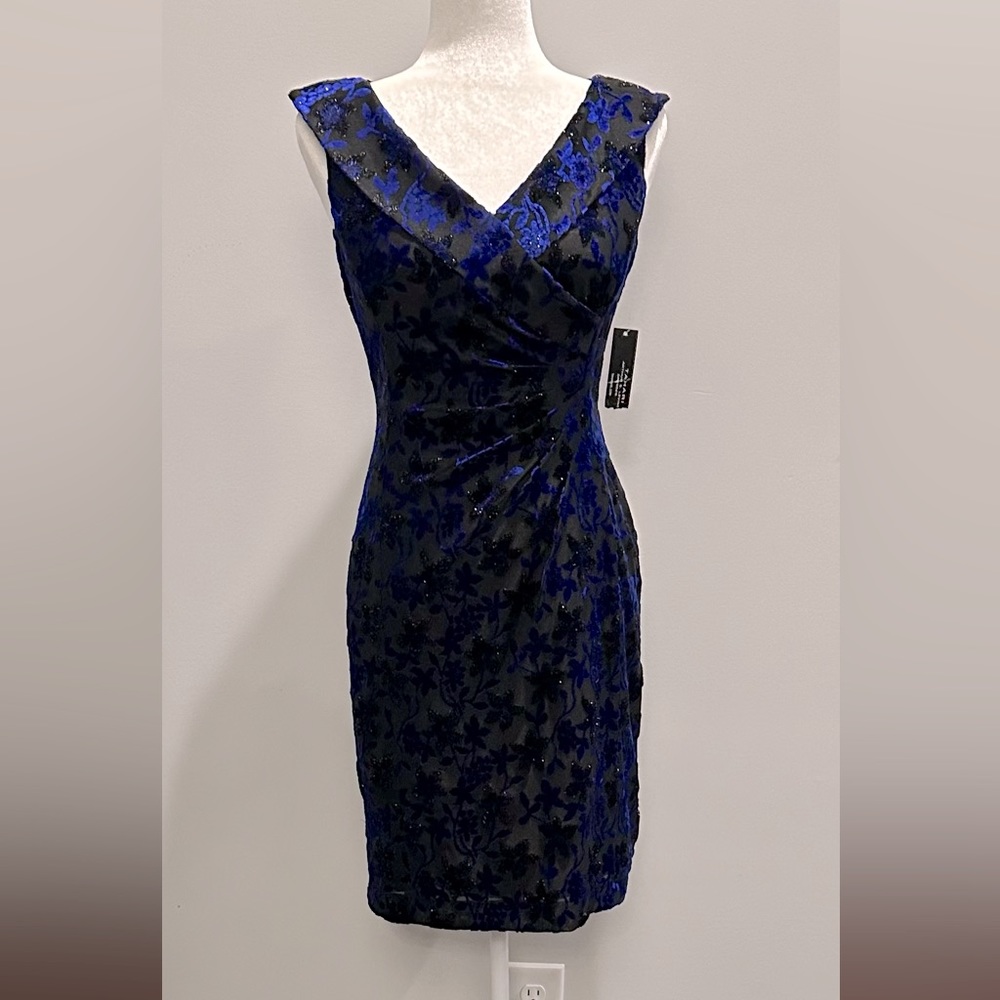 Blue and black Tahari dress
